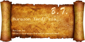 Burszon Terézia névjegykártya